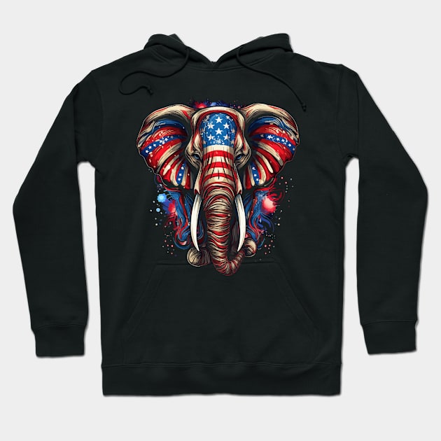 Patriotic Elephant Hoodie by JH Mart